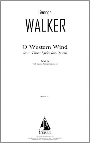 O Western Wind (from Three Lyrics for Chorus)