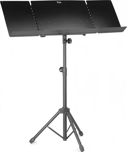 Orchestral music stand w/ plain metal music rest and expandable sides