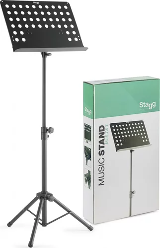 Basic orchestral music stand w/ metal music rest (+punched holes)