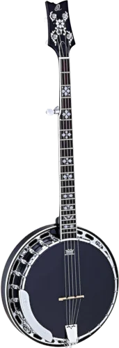 Ortega Guitars OBJ450-SBK Raven Series Banjo 5-string Resonator Body