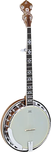Ortega Guitars OBJ550W-SNT Falcon Series Banjo 5-string Burl Walnut Resonator Body w/ Free Bag, Satin Finish