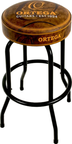 Ortega Guitars OBS30V2 30" Bar Stool, Coated Steel Tube Framing, Black