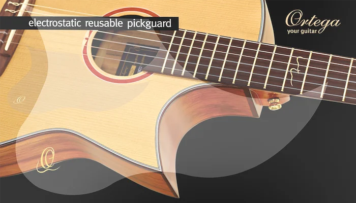 Ortega Guitars OERP Electrostatic Reusable Pickguard Foil, Transparent