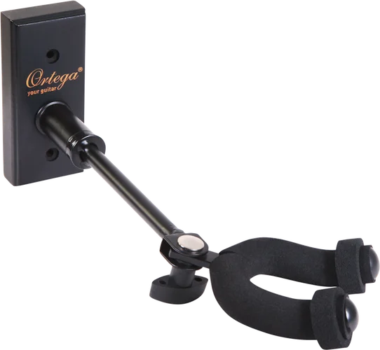 Ortega Guitars OGHAD-1 Adjustable Guitar/Bass Wooden Wall Mount Hanger Left or Right Angle, Black