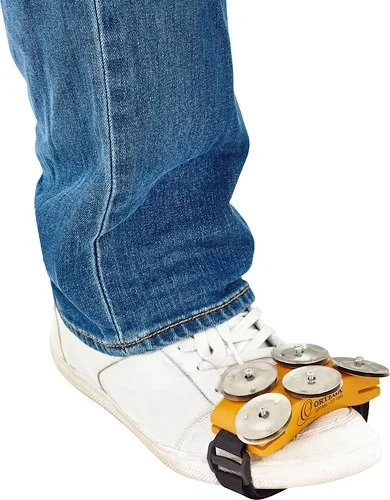 Ortega Guitars OSSFT Singer/Songwriter Foot Tambourine w/ 5 Pairs of Hands Free Jingles w/ a Precise Ching Effect