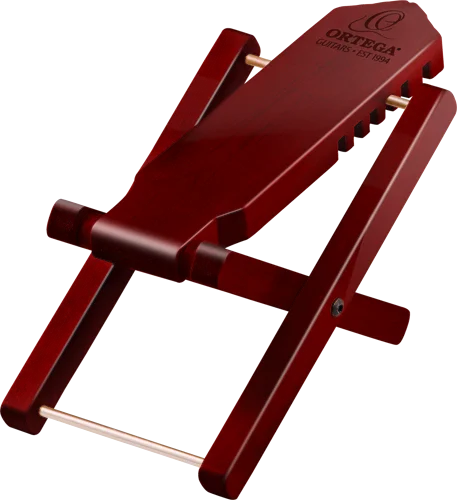 Ortega Guitars OWFS-1WR Wooden Adjustable Classical Guitar Foot Stool, Birch Wine Red Finish Image