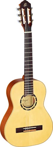 Ortega Guitars R121-1/2 Family Series 1/2 Body Size Nylon 6-String Guitar w/ Free Bag, Spruce Top and Mahogany Body, Satin Finish 