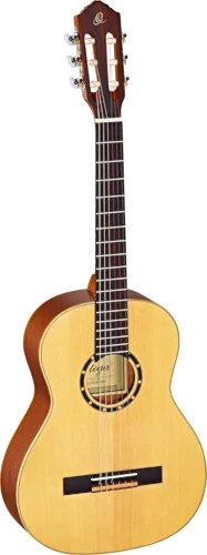 Ortega Guitars R121-3/4 Family Series 3/4 Body Size Nylon 6-String Guitar w/ Free Bag, Spruce Top and Mahogany Body, Satin Finish 