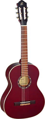Ortega Guitars R121-3/4WR Family Series 3/4 Body Size Nylon 6-String Guitar w/ Free Bag, Spruce Top and Mahogany Body, Wine Red Gloss