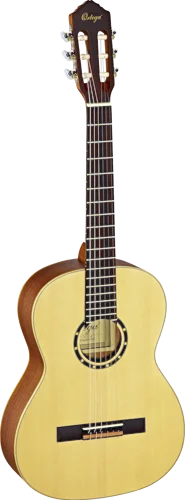 Ortega Guitars R121-7/8 Family Series 7/8 Body Size Nylon 6-String Guitar w/ Free Bag, Spruce Top and Mahogany Body, Satin Finish 