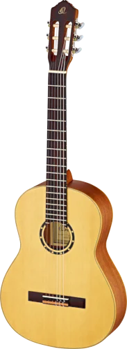 Ortega Guitars R121L Family Series Left Handed Nylon 6-String Guitar w/ Free Bag, Spruce Top and Mahogany Body, Satin Finish 