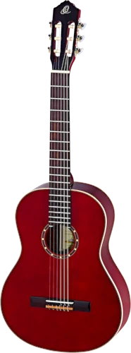 Ortega Guitars R121LWR Family Series Left Handed Nylon 6-String Guitar w/ Free Bag, Spruce Top and Mahogany Body, Wine Red Gloss