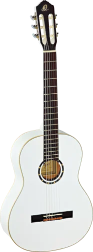 Ortega Guitars R121WH Family Series Nylon 6-String Guitar w/ Free Bag, Spruce Top and Mahogany Body, White Gloss