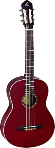 Ortega Guitars R121WR Family Series Nylon 6-String Guitar w/ Free Bag, Spruce Top and Mahogany Body, Wine Red Gloss