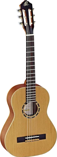 Ortega Guitars R122-1/2 Family Series 1/2 Body Size Nylon 6-String Guitar w/ Free Bag, Cedar Top and Mahogany Body, Satin Finish