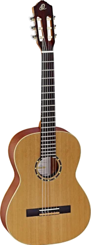 Ortega Guitars R122-7/8 Family Series 7/8 Body Size Nylon 6-String Guitar w/ Free Bag, Cedar Top and Mahogany Body, Satin Finish