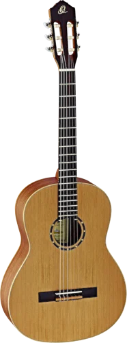 Ortega Guitars R122SN Family Series Slim Neck Nylon 6-String Guitar w/ Free Bag, Cedar Top and Mahogany Body, Satin Finish 