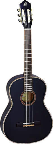 Ortega Guitars R221SNBK Family Series Slim Neck Nylon 6-String Guitar w/ Free Bag, Spruce Top and Mahogany Body, Black Gloss