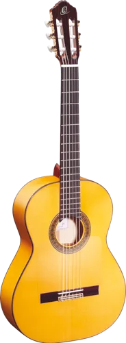 Ortega Guitars R270F Traditional Series Flamenco 6-String Guitar w/ Free Bag, Made in Spain with Solid Canadian Spruce Top and Maple Body, Gloss Finish