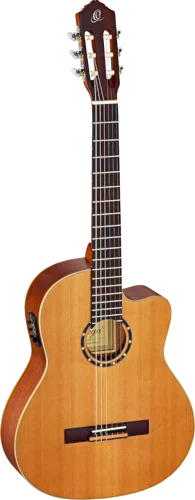 Ortega Guitars RCE131 Family Series Pro Acoustic Electric Nylon Classical 6-String Guitar w/ Free Bag, Solid Canadian Western Red Cedar Top and Mahogany Body, Natural Satin Finish