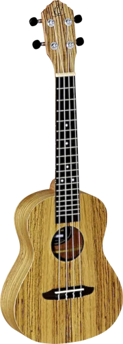 Ortega Guitars RFU11Z Friends Series Concert Ukulele Zebrawood top, back & sides Satin Finish with Free Deluxe Gig Bag