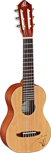 Ortega Guitars RGL5 Bonfire Series 6-String Guitarlele with Tortoise Binding and Laser Etching