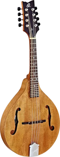 Ortega Guitars RMA5NA A-Style Series Arched Mandolin with F-Holes Mahogany Body, Natural Open Pore Finish