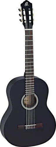 Ortega Guitars RST5MBK Student Series Full Body Size Nylon Classical 6-String Guitar, Spruce Top and Catalpa Body, Black Matte Finish