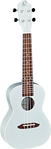 Ortega Guitars RUSILVER Earth Series Concert Ukulele with White ABS Binding Transparent Silver Open Pore Finish