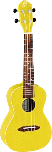 Ortega Guitars RUSUN Earth Series Concert Ukulele with White ABS Binding Transparent Yellow Open Pore Finish