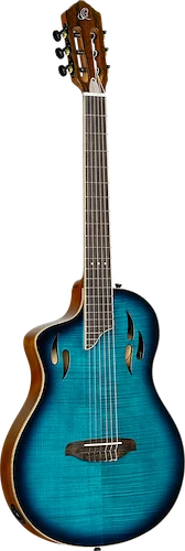 Ortega Guitars TourPlayer Series Left-Handed Thinline Crossover Electric-Nylo...