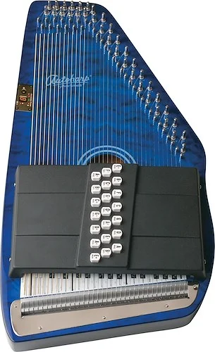 Oscar Schmidt OS21CQTBL 21 Chord Acoustic Auto Harp. Quilt Trans Blue