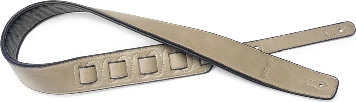 Beige padded leatherette guitar strap