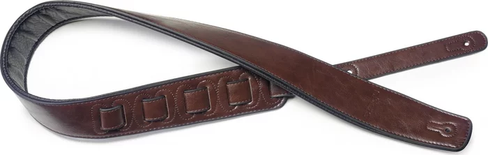 Brown padded leatherette guitar strap