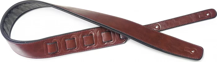 Red padded leatherette guitar strap