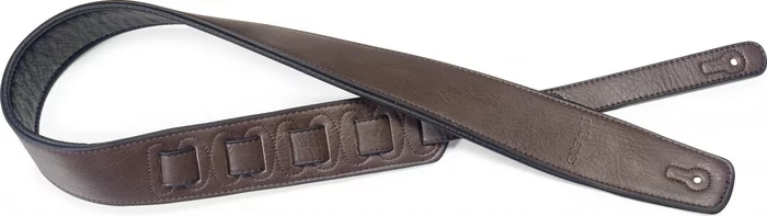 Dark brown padded leatherette guitar strap