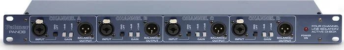 Palmer PAN 08 - 19" DI/Line Isolation Box 4 Channels active