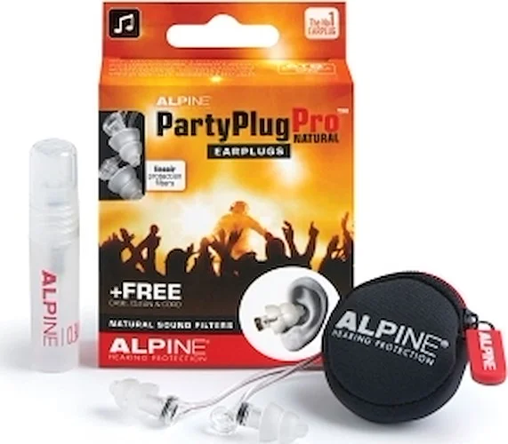 PartyPlug Pro Natural - Natural Sound Filter Earplugs