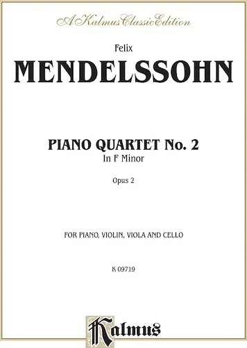 Piano Quartets No. 2 in F Minor, Opus 2