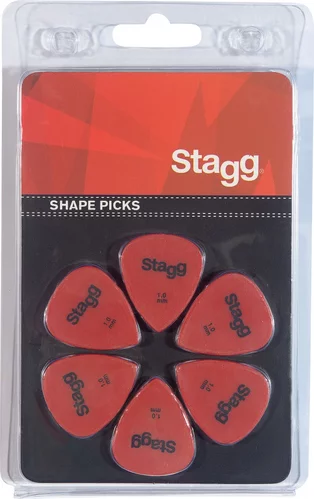 Pack of 6 Stagg 1 mm standard plastic picks
