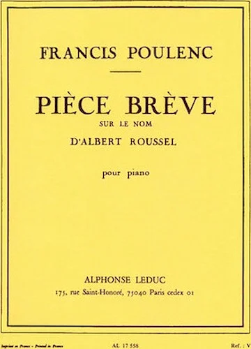 Piece Breve Sur Le Nom d'Albert Roussel