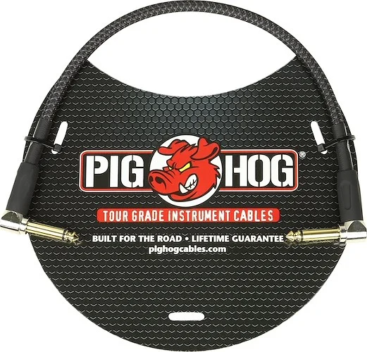 Pig Hog  "Black Woven" 1ft Right Angled Patch Cables