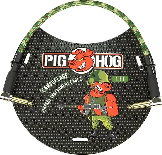 Pig Hog  "Camouflage" 1ft Right Angled Patch Cables