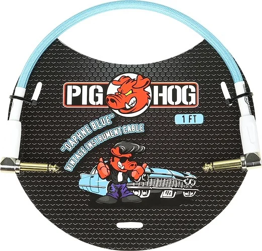 Pig Hog  "Daphne Blue" 1ft Right Angled Patch Cables
