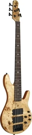 Pinnacle 5 Active Bass - Electric Bass Guitar with Natural Burl Finish