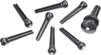 PLASTIC BRIDGE/END PIN SET-BLACK, IVORY