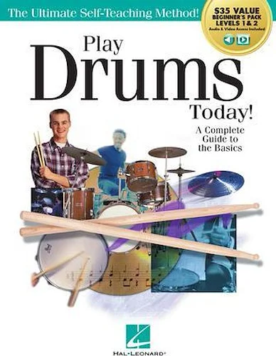 Play Drums Today! All-in-One Beginner's Pack - Includes Book 1, Book 2, Audio & Video