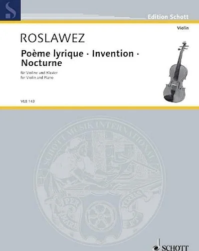 Poeme Lyrique * Invention * Nocturne - First Edition