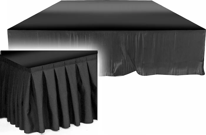 Polyester 40" Fabric Stage Skirt Black Style for ProX XSQ-Stages