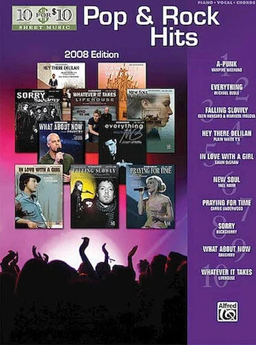 Pop & Rock Hits (2008 Edition) - 10 for 10 Sheet Music Series